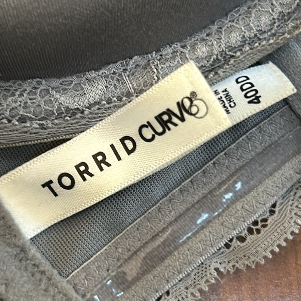 40dd Torrid Curve Strapless Lightly Lined Grey Bra - image 2